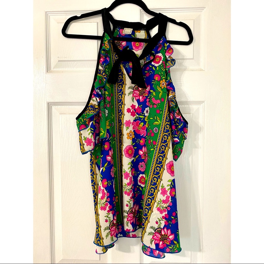 Cold Shoulder Blouse with Bow